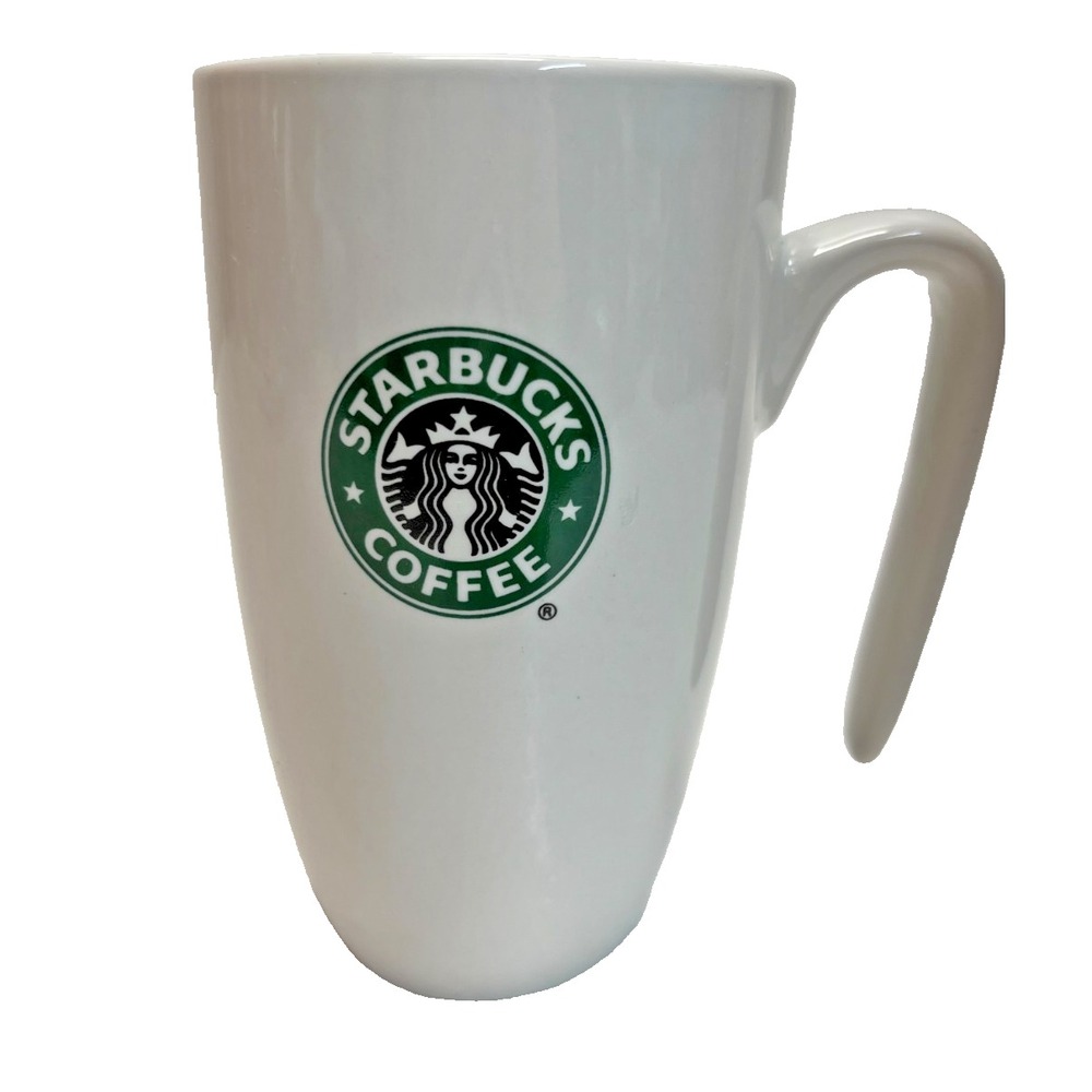 Starbucks Coffee Mug Cup 9 oz White‎ Siren Open Hook Handle 2007